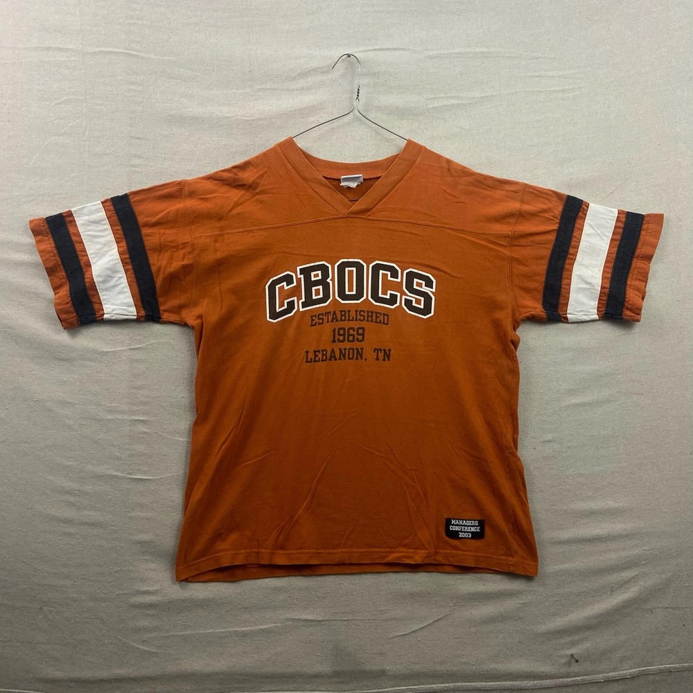 Cadre Athletic Jersey‎ Tee XL Orange CBOCS Lebanon TN Managers Conference 2003